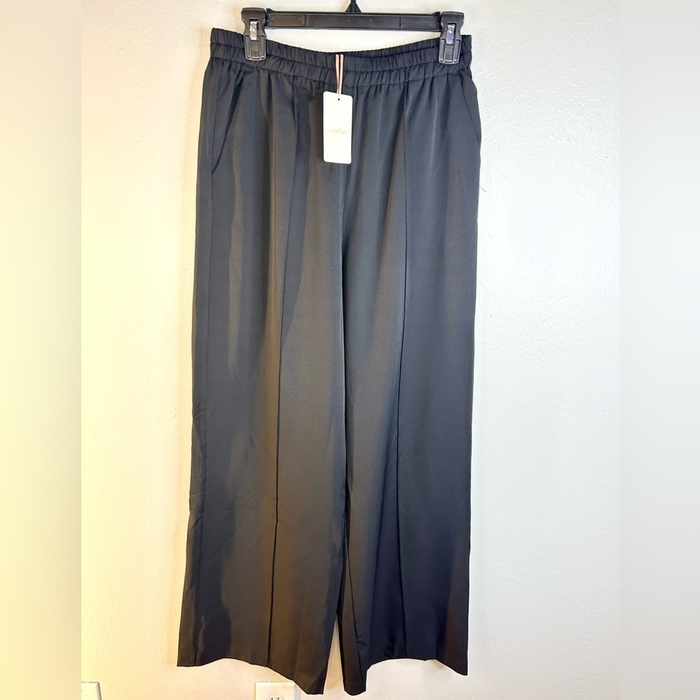 NWT Entro High-Waist Pintuck Pants with Pockets– Black – Size M